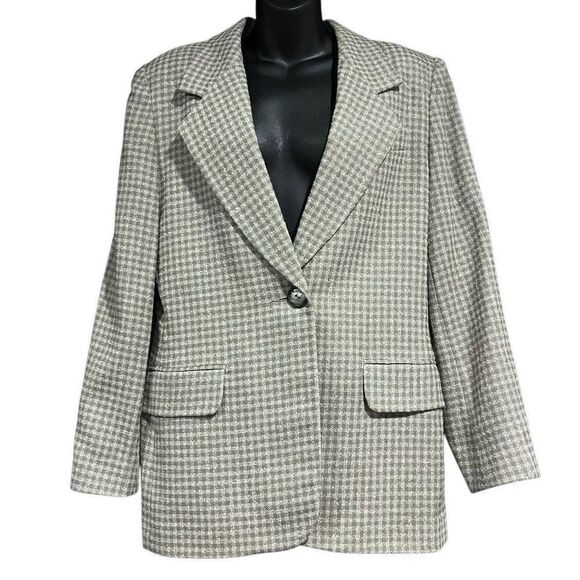 Casual Corner Gray Grey Gingham Pant Pants Suit Women’s Size 10 - Picture 3 of 7